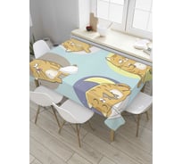 Прямоугольная скатерть JoyArty Сонный котик из сатена tc_9649_120x145