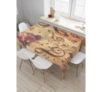 Прямоугольная скатерть JoyArty Скрипичный ключ и роза из сатена tc_4912_120x145