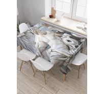 Прямоугольная скатерть JoyArty Скульптура Зевс и Гера из сатена tc_9962_120x145