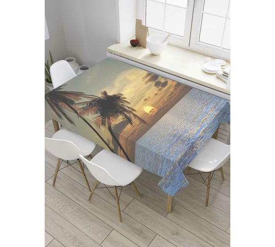 Прямоугольная скатерть JoyArty Солнечное прощание из сатена tc_8523_120x145 1