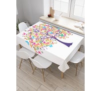 Прямоугольная скатерть JoyArty Дерево и бабочки из сатена tc_4909_120x145