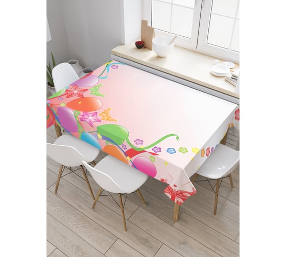 Прямоугольная скатерть JoyArty Праздничные шарики из сатена tc_29120_120x145 1