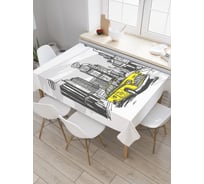 Прямоугольная скатерть JoyArty Желтая машина из сатена tc_29775_120x145