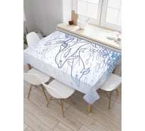 Прямоугольная скатерть JoyArty Водолаз с дельфинами из сатена tc_20439_120x145