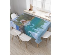 Прямоугольная скатерть JoyArty Домик у моста из сатена tc_29242_120x145