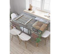 Прямоугольная скатерть JoyArty Деревенский сарай из сатена tc_29178_120x145