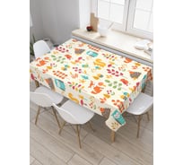 Прямоугольная скатерть JoyArty Зверята-ребята из сатена tc_29041_120x145