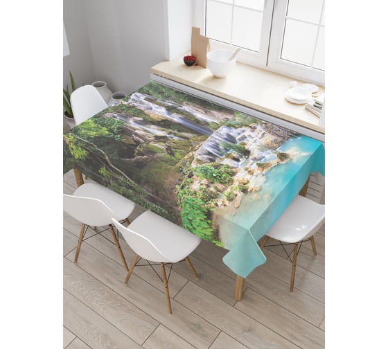 Прямоугольная скатерть JoyArty Водопадный шум из сатена tc_21810_120x145 1