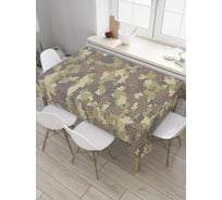 Прямоугольная скатерть JoyArty Камуфляжная мозаика из сатена tc_34628_120x145