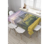 Прямоугольная скатерть JoyArty Горный закат из сатена tc_32521_120x145