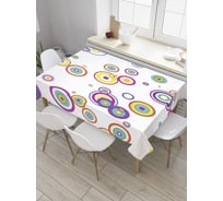 Прямоугольная скатерть JoyArty Радужные круги из сатена tc_28065_120x145