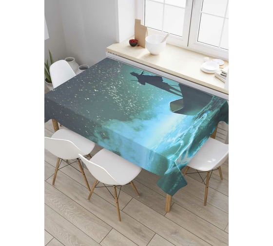 Прямоугольная скатерть JoyArty Путешественник из сатена tc_32881_120x145 1