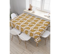 Прямоугольная скатерть JoyArty Желтые ракушки из сатена tc_29583_120x145