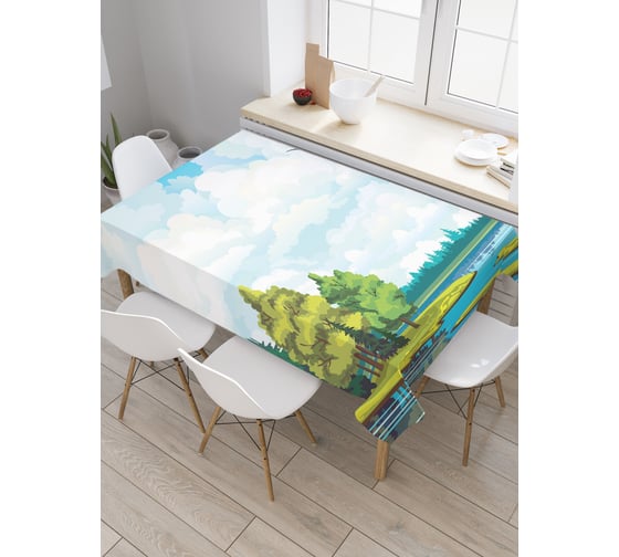 Прямоугольная скатерть JoyArty Спокойный пейзаж из сатена tc_32823_120x145 1