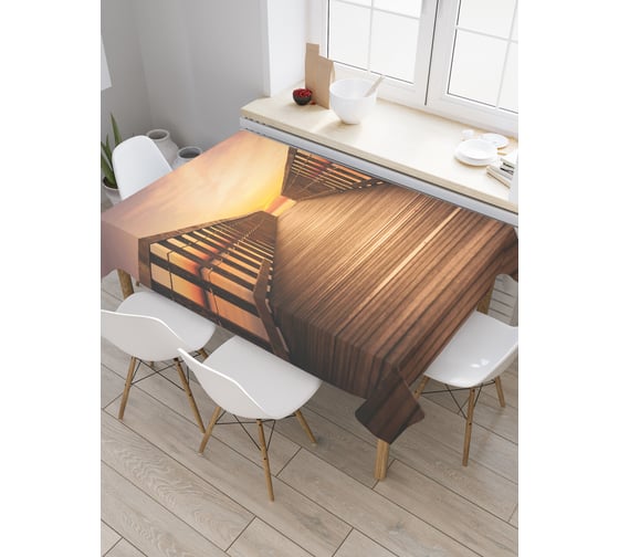 Прямоугольная скатерть JoyArty Дорога в закат из сатена tc_29683_120x145 1