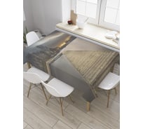 Прямоугольная скатерть JoyArty Деревянный мост из сатена tc_9159_120x145