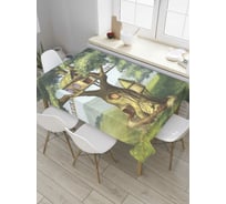 Прямоугольная скатерть JoyArty Жилье на дереве из сатена tc_8146_120x145