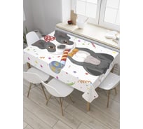 Прямоугольная скатерть JoyArty Собака в именинном колпаке из сатена tc_34400_120x145