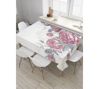 Прямоугольная скатерть JoyArty Птичка на розах из сатена tc_27897_120x145
