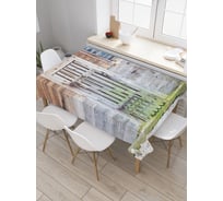 Прямоугольная скатерть JoyArty Деревянная дверь из сатена tc_37711_120x145