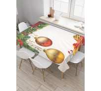 Прямоугольная скатерть JoyArty Елочные шарики из сатена tc_21429_120x145