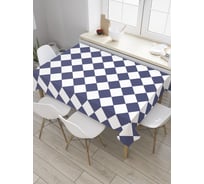 Прямоугольная скатерть JoyArty Синие ромбы из сатена tc_34100_120x145