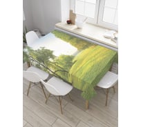 Прямоугольная скатерть JoyArty Солнце на поляне из сатена tc_27860_120x145