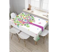 Прямоугольная скатерть JoyArty Сказочное дерево и бабочки из сатена tc_4910_120x145
