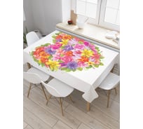 Прямоугольная скатерть JoyArty Сердце из цветов из сатена tc_22902_120x145