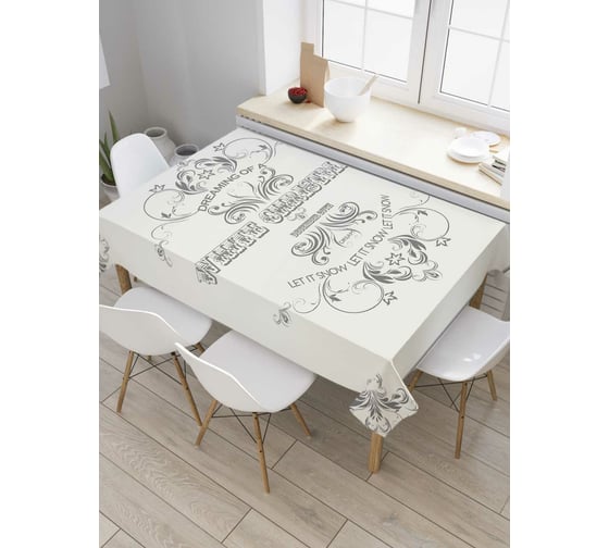 Прямоугольная скатерть JoyArty Пусть идет снег из сатена tc_6783_120x145 1