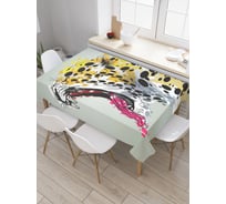 Прямоугольная скатерть JoyArty Гепард акварелью из сатена tc_29229_120x145