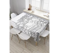 Прямоугольная скатерть JoyArty Зарисовки из Парижа из сатена tc_28005_120x145