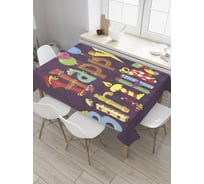 Прямоугольная скатерть JoyArty Именинная вечеринка из сатена tc_34390_120x145