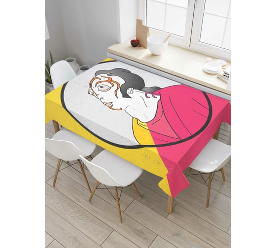 Прямоугольная скатерть JoyArty Портрет самурая из сатена tc_37816_120x145 1