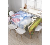 Прямоугольная скатерть JoyArty Городской храм из сатена tc_3385_120x145