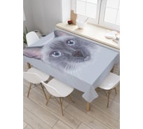 Прямоугольная скатерть JoyArty Серая кошка из сатена tc_30419_120x145