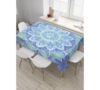 Прямоугольная скатерть JoyArty Сине-зеленая мандала из сатена tc_8771_120x145