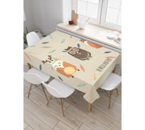 Прямоугольная скатерть JoyArty Сова, олень и лиса из сатена tc_52900_120x145