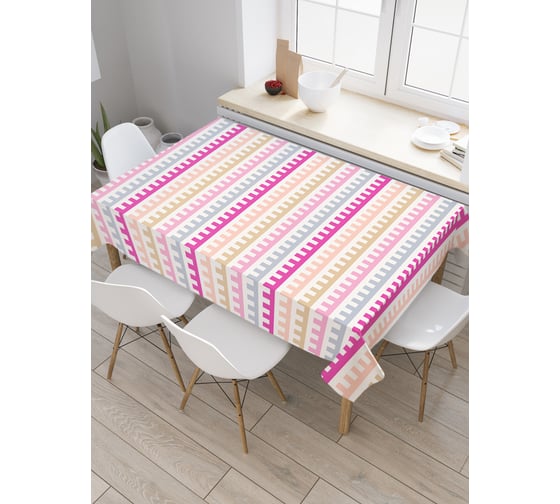 Прямоугольная скатерть JoyArty Зубчатые линии из сатена tc_31744_120x145 1