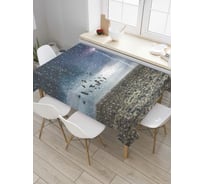 Прямоугольная скатерть JoyArty Гроза на поле из сатена tc_4533_120x145