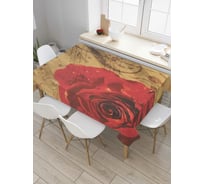 Прямоугольная скатерть JoyArty Скрипичный ключ и красная роза из сатена tc_4911_120x145