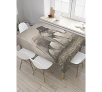 Прямоугольная скатерть JoyArty Слоник с шариком из сатена tc_8891_120x145