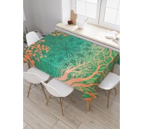 Прямоугольная скатерть JoyArty Дружба деревьев из сатена tc_22436_120x145