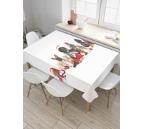 Прямоугольная скатерть JoyArty Собаки-Санты из сатена tc_6788_120x145