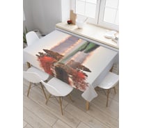 Прямоугольная скатерть JoyArty Древний мостик из сатена tc_37664_120x145