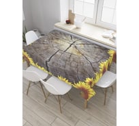 Прямоугольная скатерть JoyArty Дерево в подсолнухах из сатена tc_9856_120x145