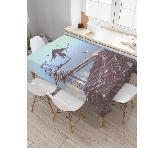 Прямоугольная скатерть JoyArty Время полета из сатена tc_19134_120x145 1