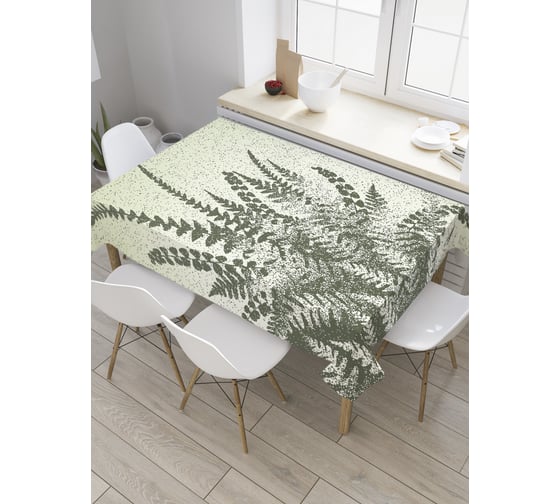 Прямоугольная скатерть JoyArty Древний папоротник из сатена tc_27888_120x145 1