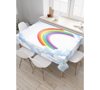 Прямоугольная скатерть JoyArty Зимняя радуга в окне из сатена tc_29011_120x145