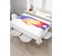 Прямоугольная скатерть JoyArty Радужный медведь из сатена tc_36583_120x145